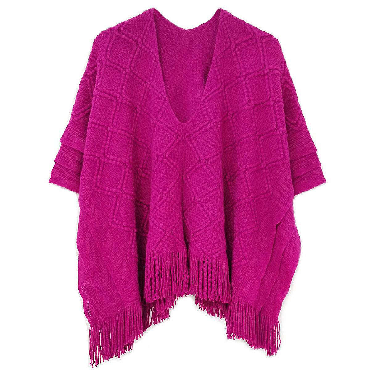 Berry Purple Crochet Poncho