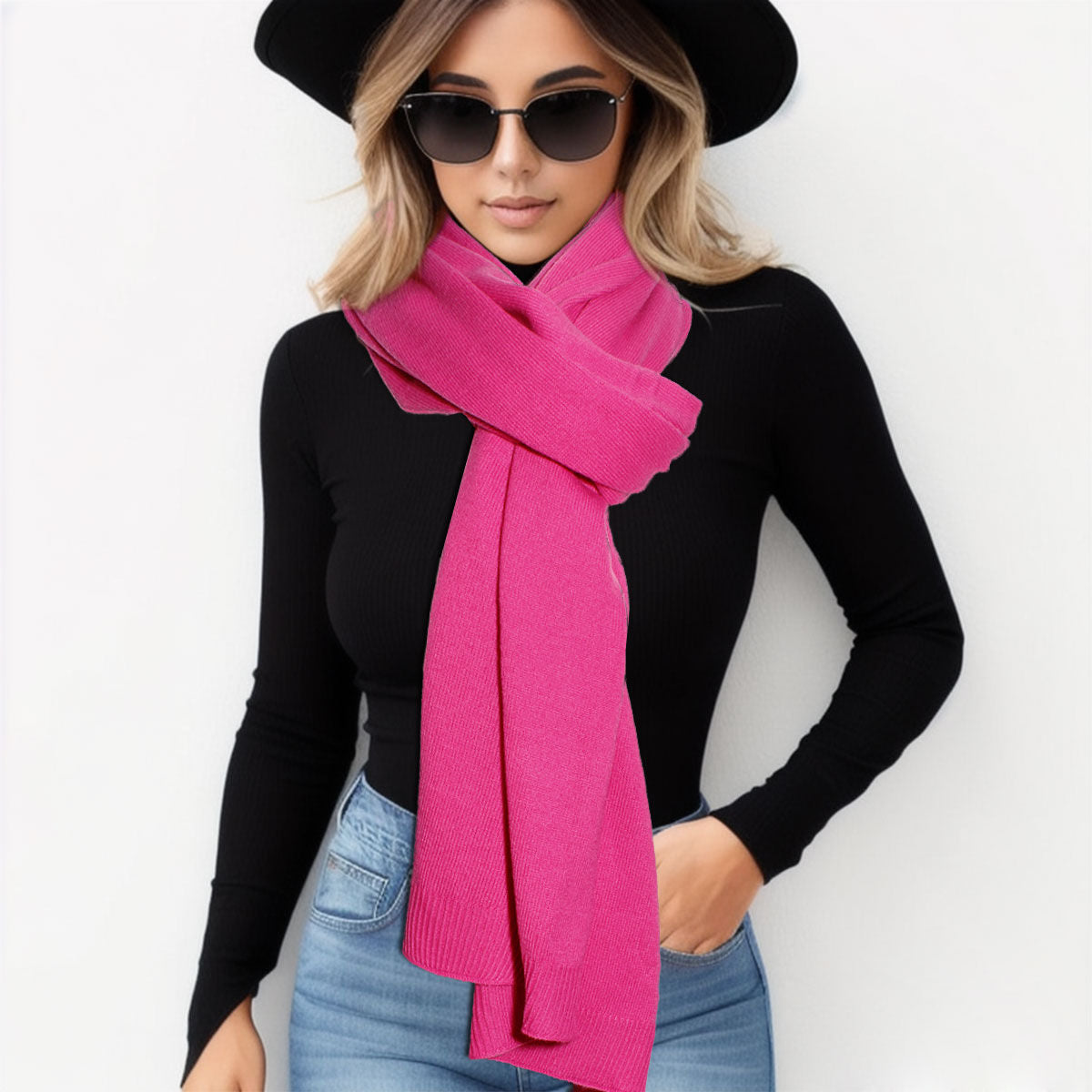 Scarf Poncho Pink Convertible Wrap for Women