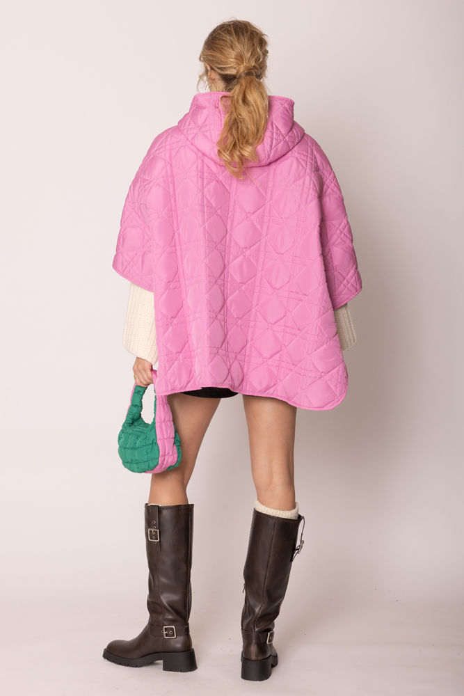 AKA Sorority Hoodie Puffer Pink Green Zipper Cape