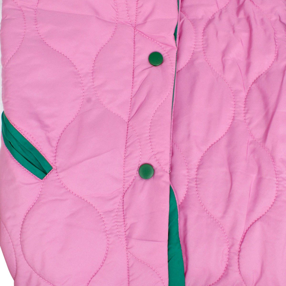 AKA Sorority Quilted Puffer Pink and Green Poncho