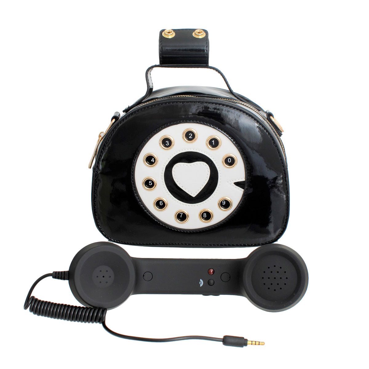 Black Rotary Phone AUX Bag