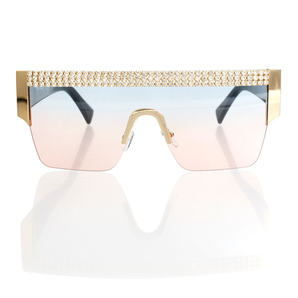 Sunglasses Shield Pave Pink Eyewear for Women