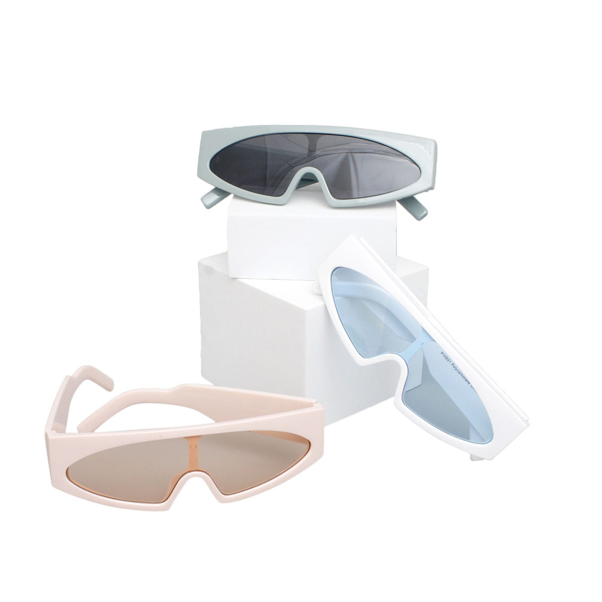 Sunglasses Pink Thin Visor Modern Eyewear Women