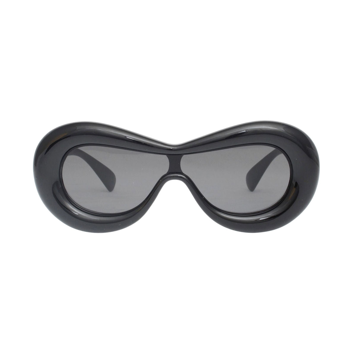 Sunglasses Black Puffed Frame Visor Eyewear Women