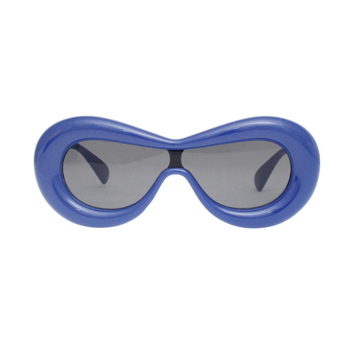 Sunglasses Blue Puffed Frame Visor Eyewear Women