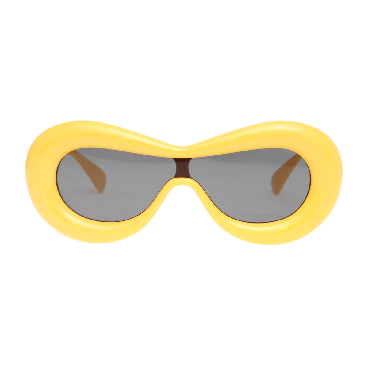 Sunglasses Yellow Puffed Frame Visor Eyewear Women