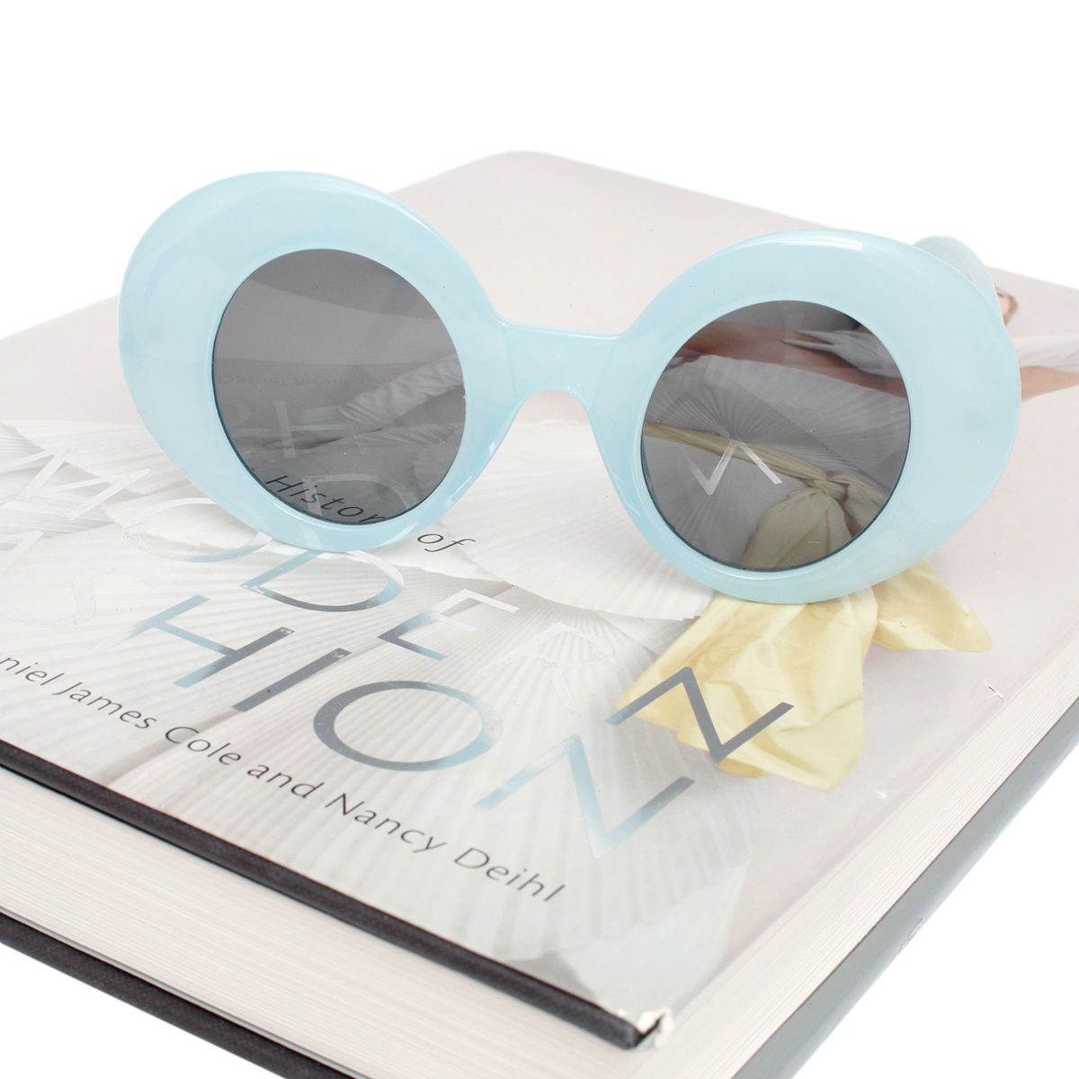 Sunglasses Blue Round Retro Eyewear for Women