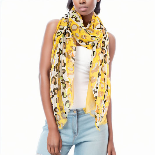 Yellow Leopard Lightweight Scarf