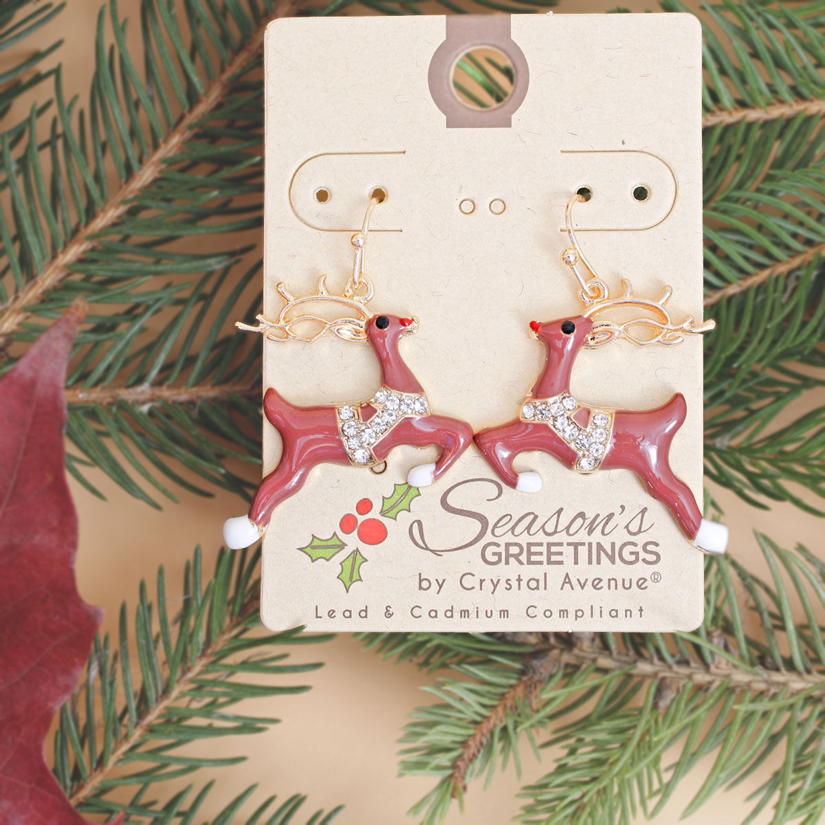 Spread Joy with Reindeer Fish Hook Earrings