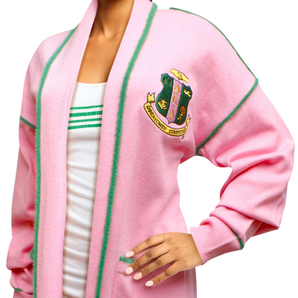 AKA Sorority 4XL Long Duster Cardigan Plus Size