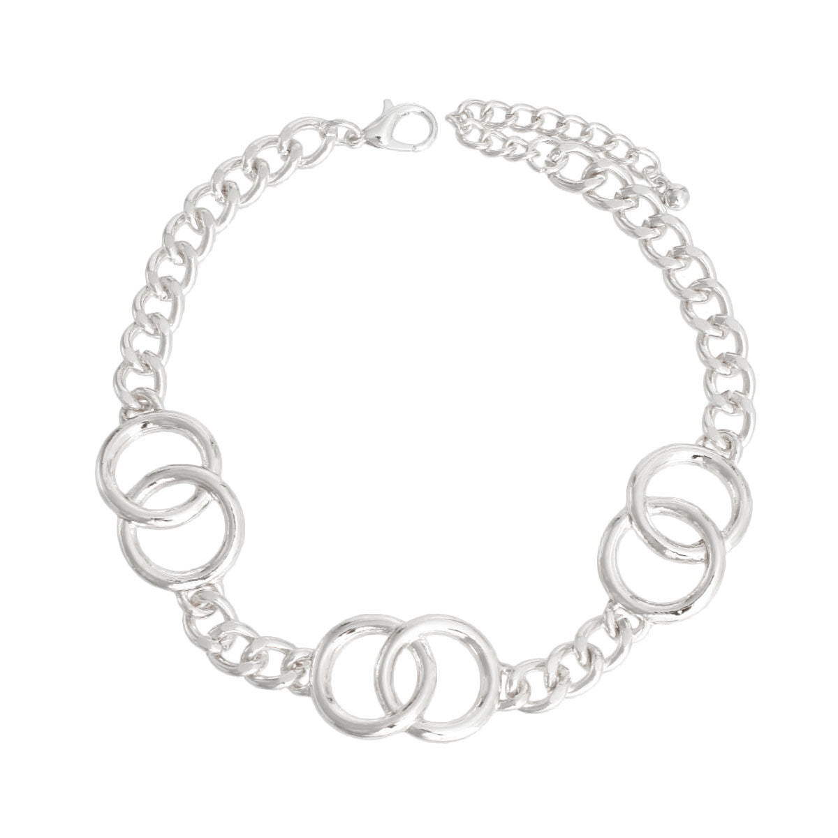 Silver Linked Ring Anklet