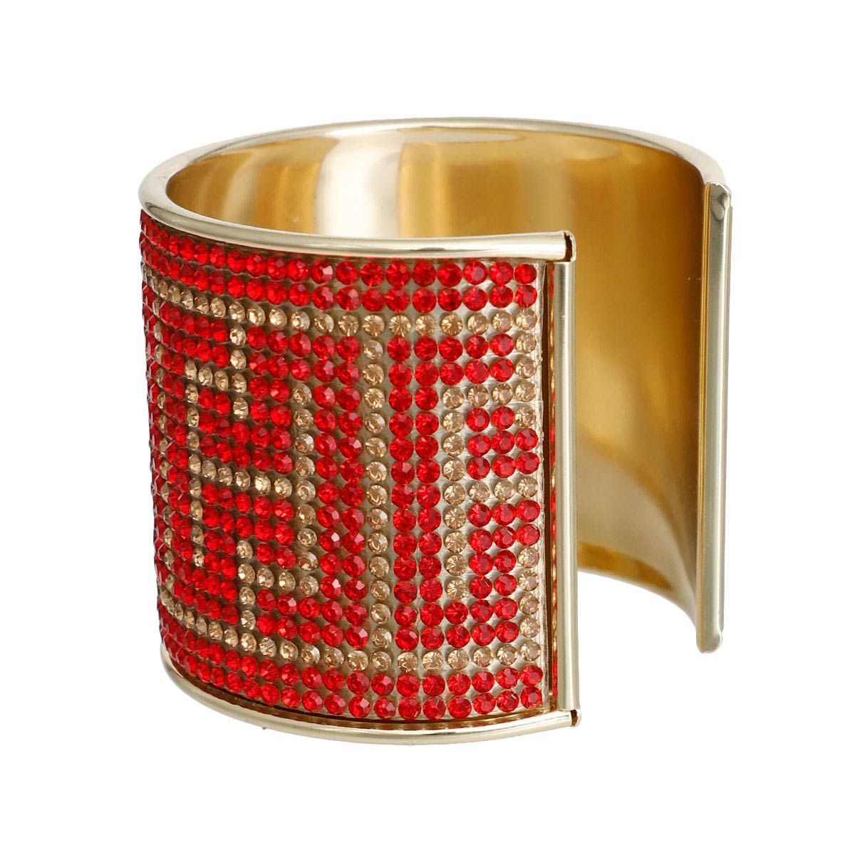 Radiant Red Greek Key Cuff - Bespoke Gold