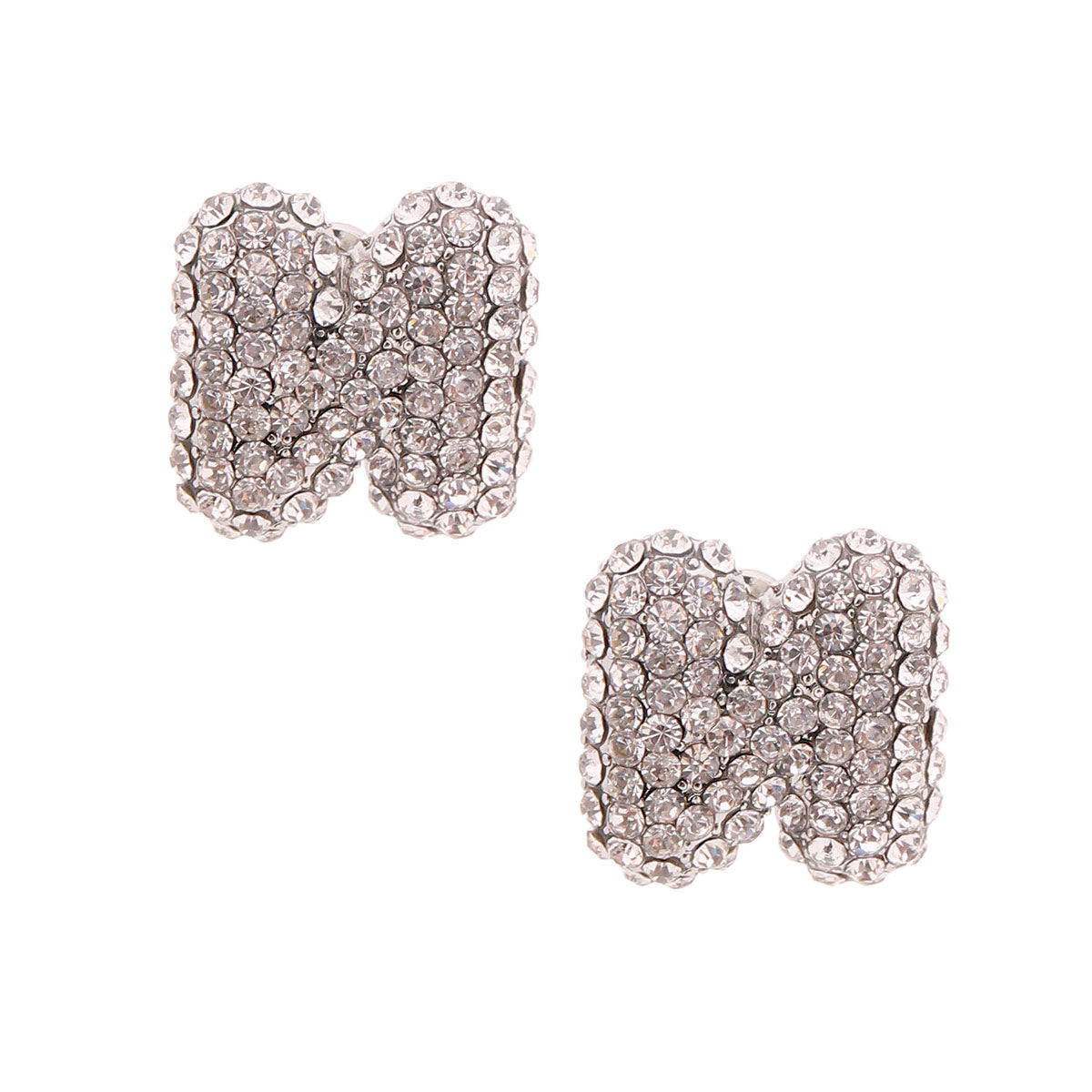 N Rhinestone Silver Studs