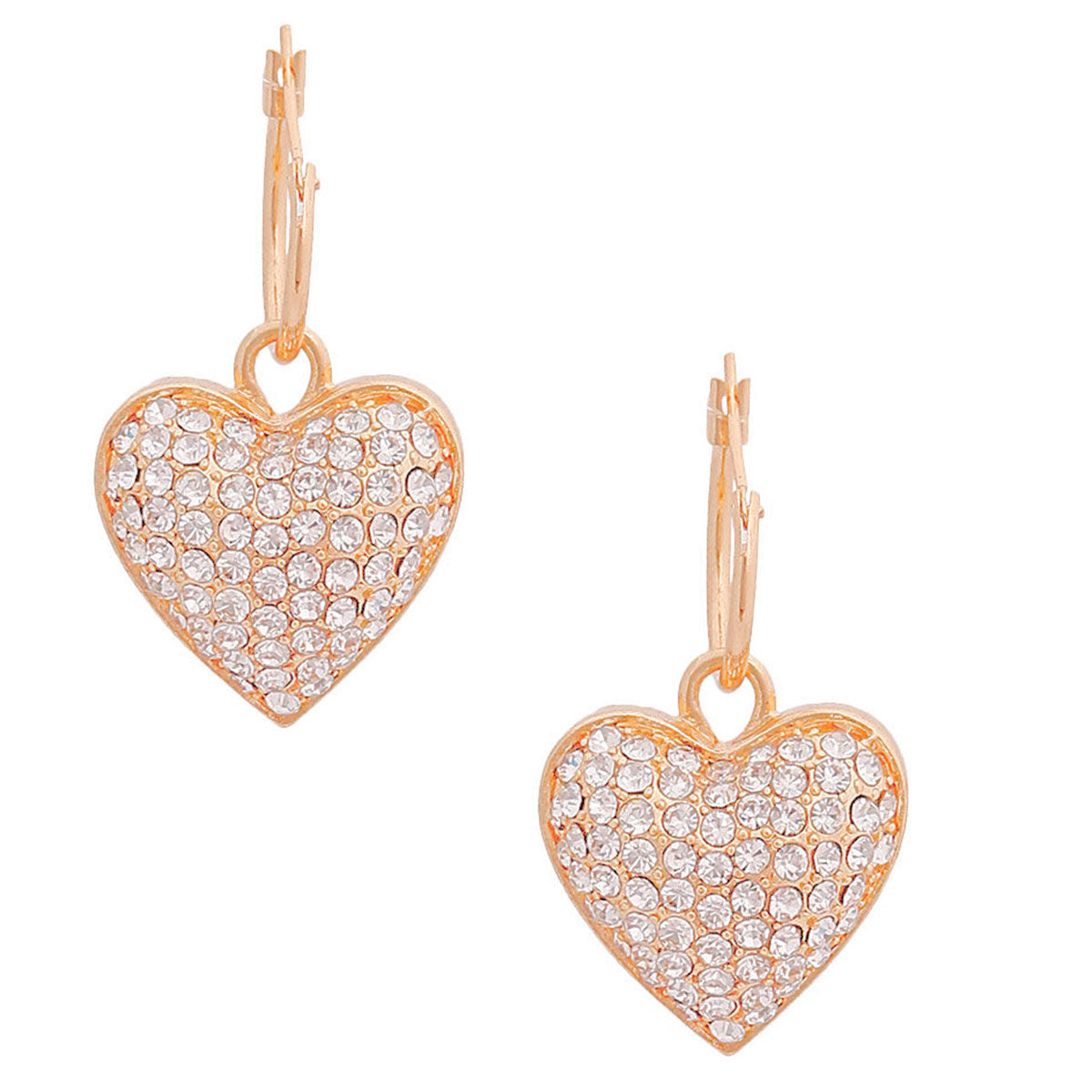 Gold 3D Heart Baby Hoops