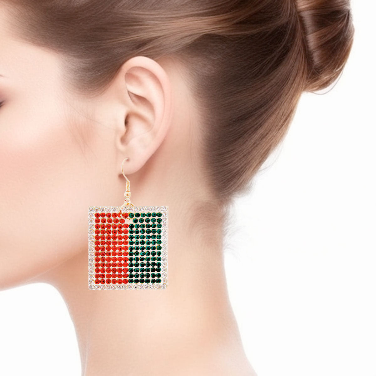 Red and Green Two Sided Earrings