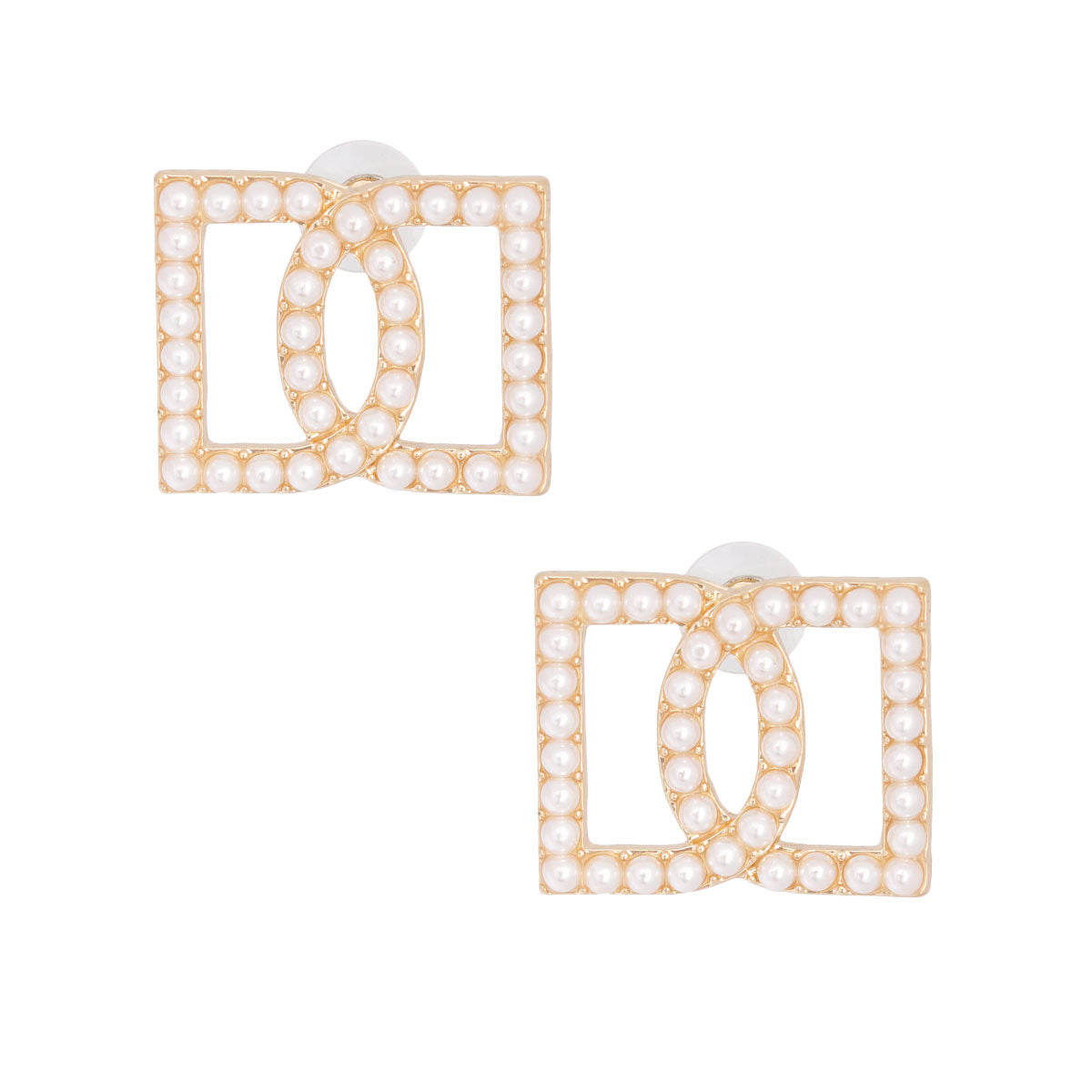 Cream Double D Studs