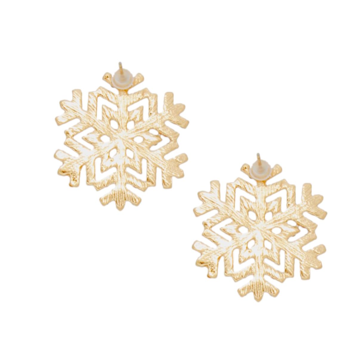 Stud Radiating Snowflake Gold Earrings for Women