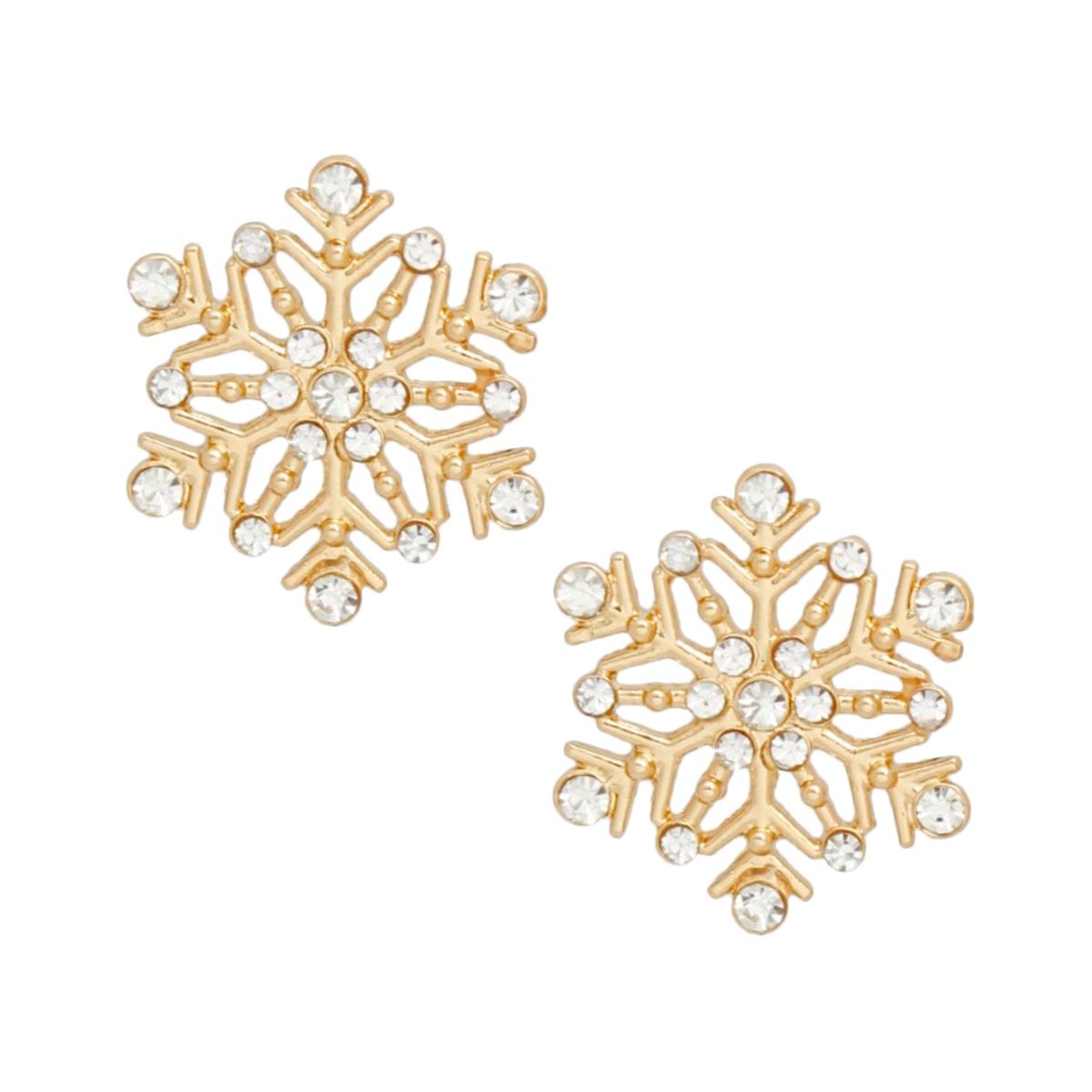 Stud Stellar Snowflake Gold Earrings for Women