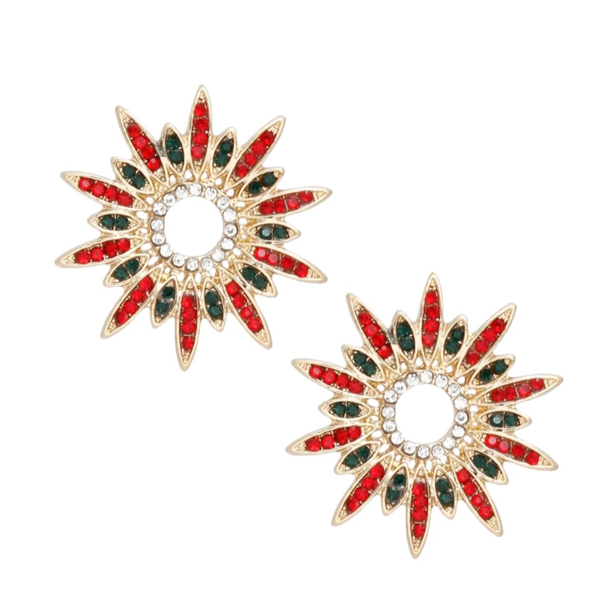 Stud Celestial Star Red Green Earrings for Women