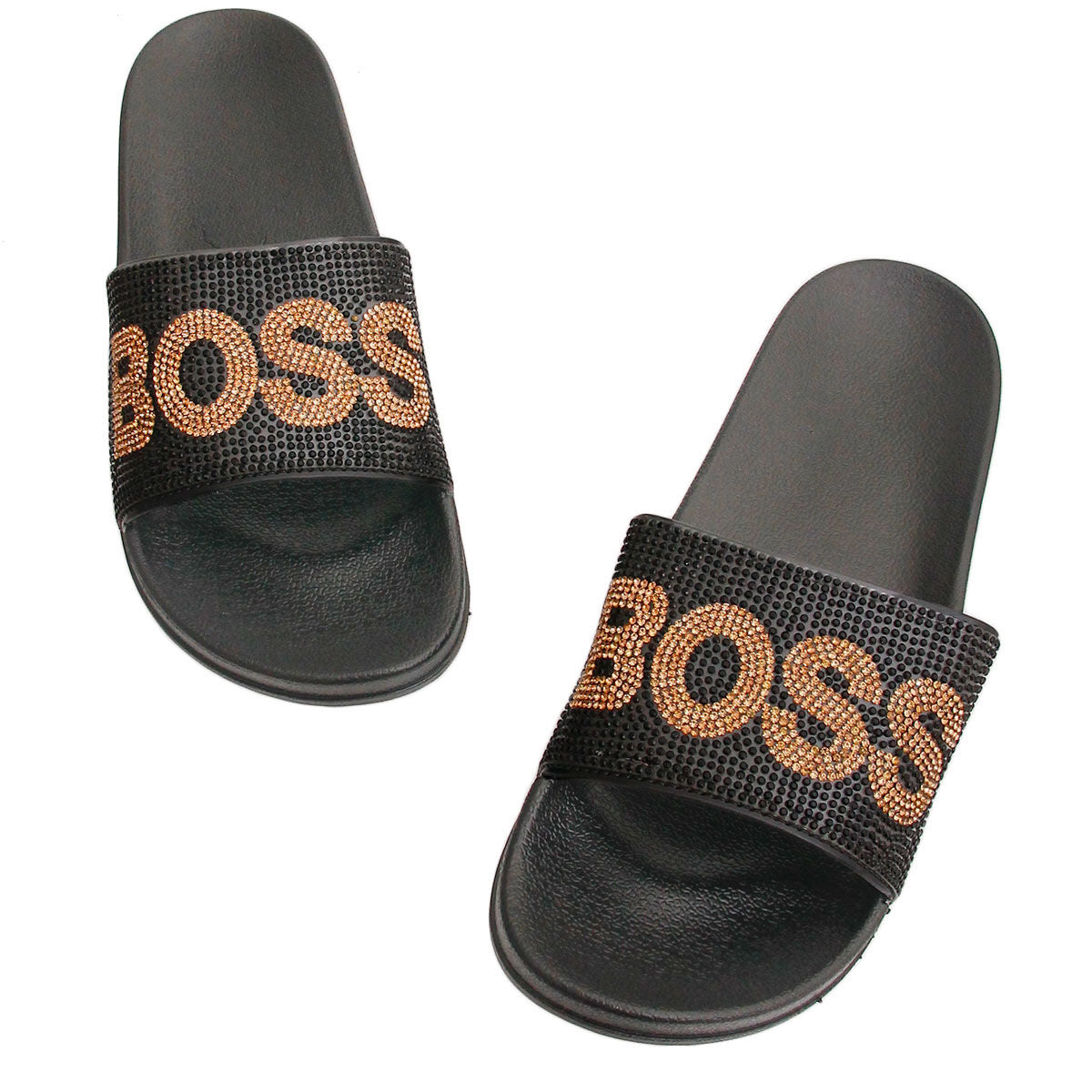 Size 7 BOSS Black Slides