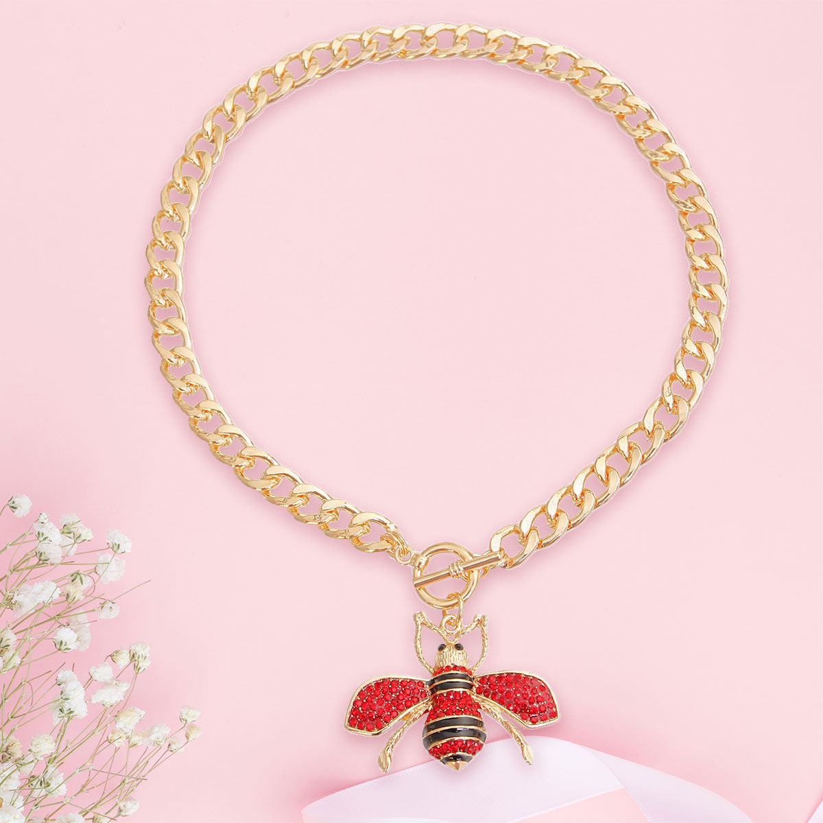 Red Red Bee Toggle Necklace