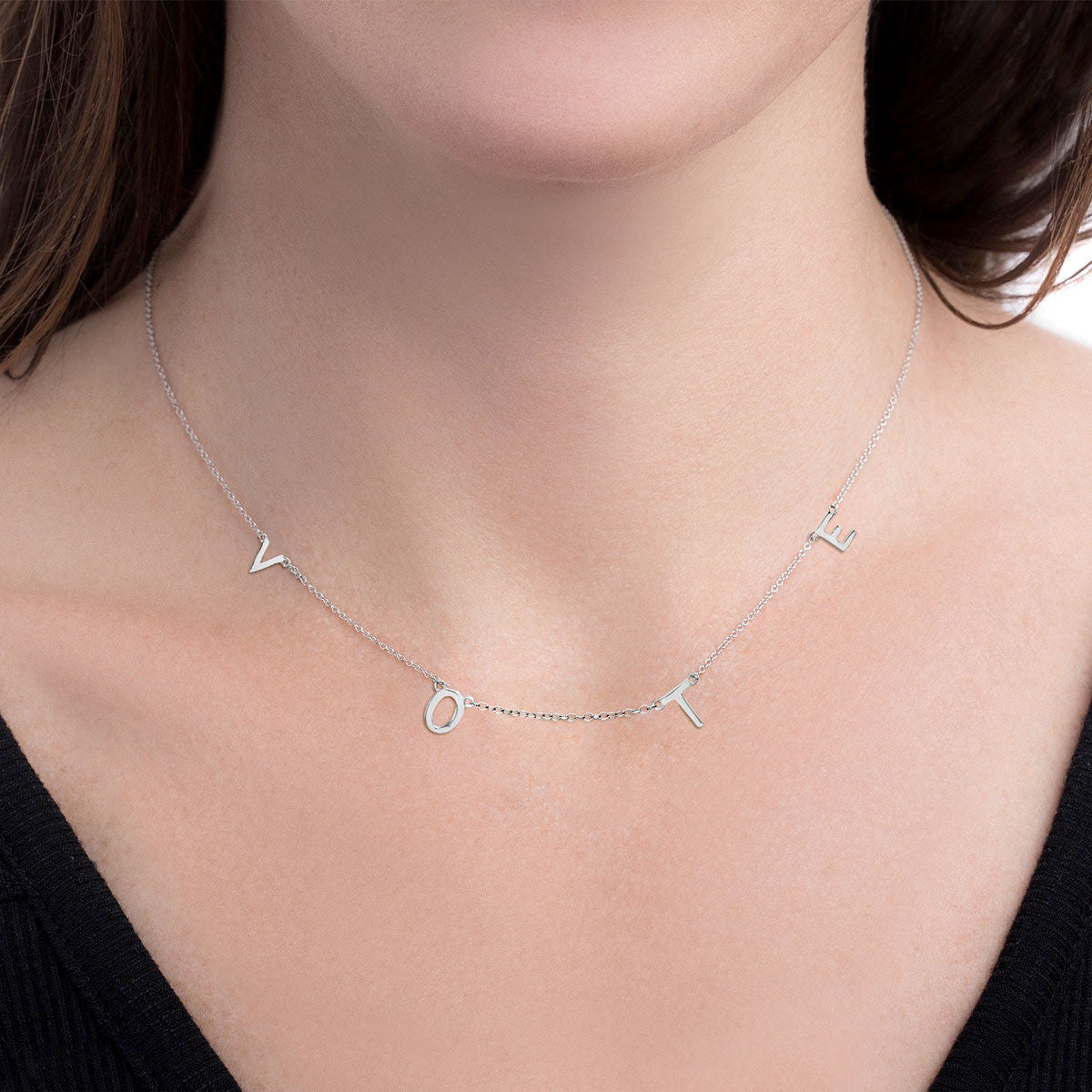 Necklace VOTE Station Silver Chain for Women