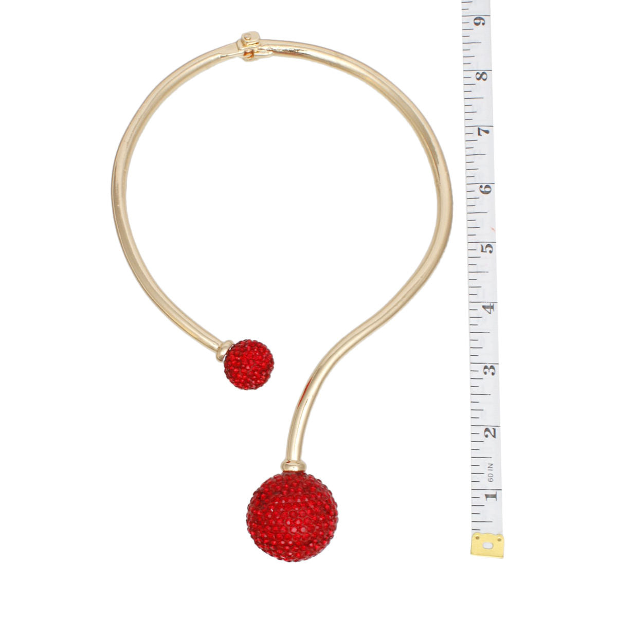 Choker Red Disco Ball Hinge Necklace for Women