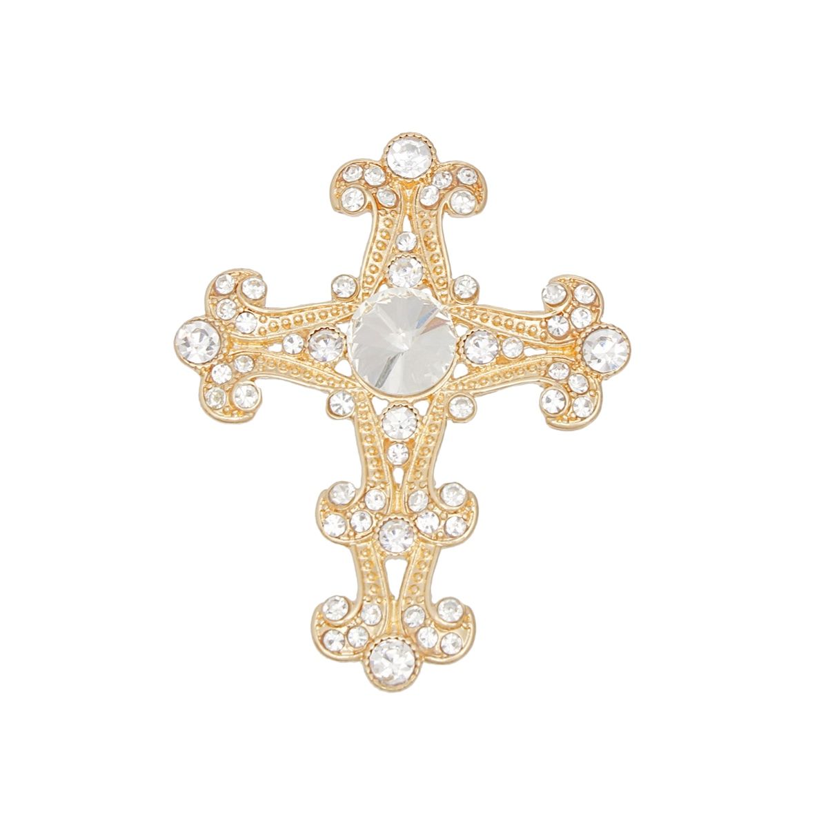 Brooch Victorian Cross Gold Pin for Women