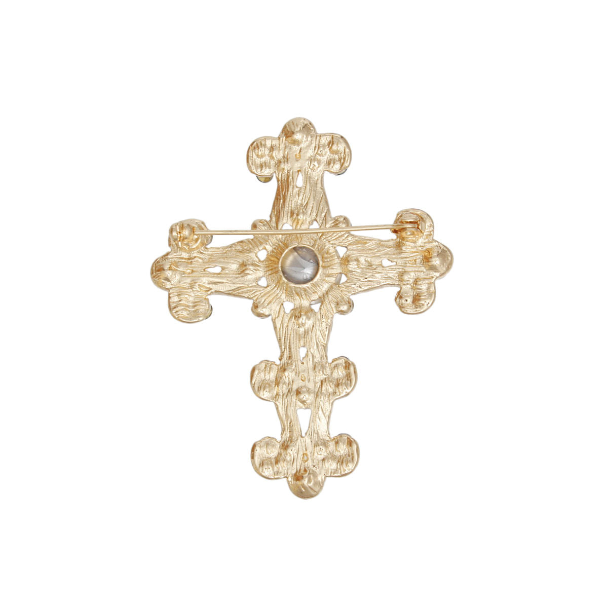 Brooch Victorian Cross Gold Pin for Women