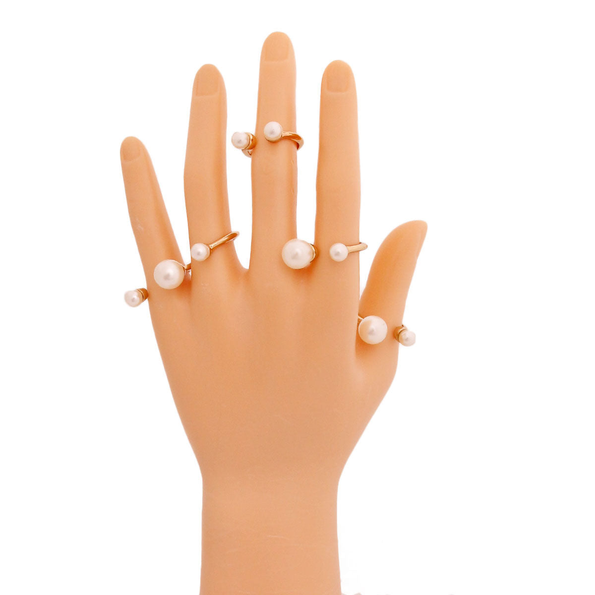 Cream Pearl Midi Ring Set