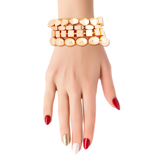 Gold Geometric Bead Bracelets