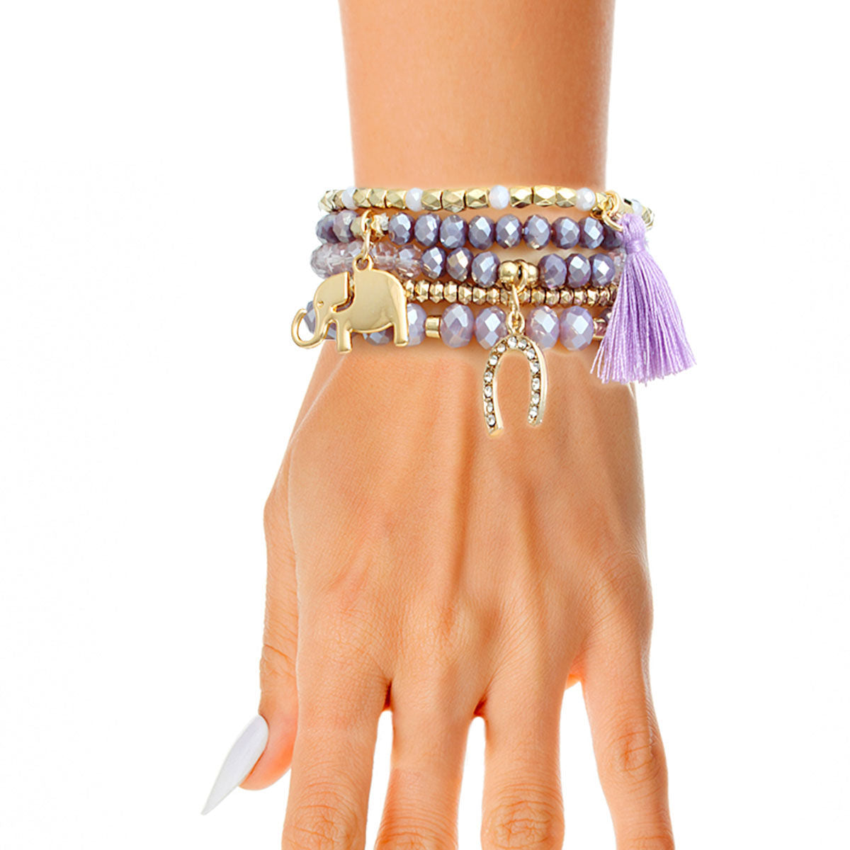 Light Purple Elephant Horseshoe Bracelets