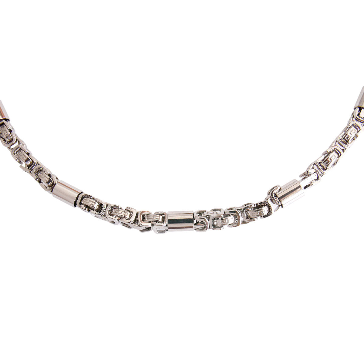 Silver Stainless Steel Rounded Link Chain