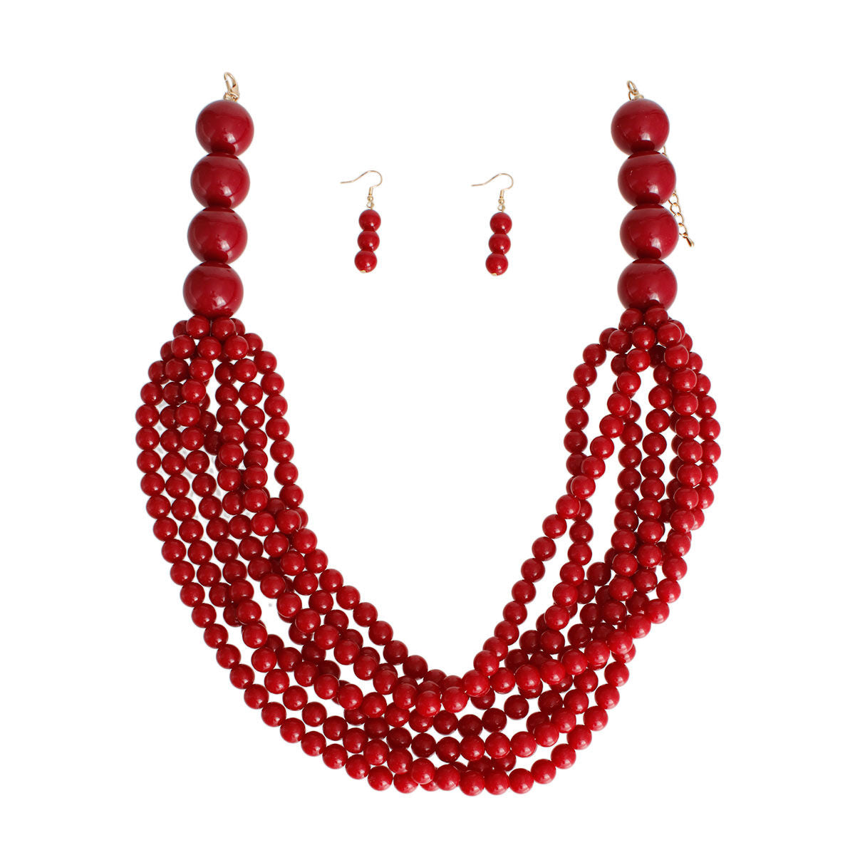 Burgundy Bubble Gum Bead Set