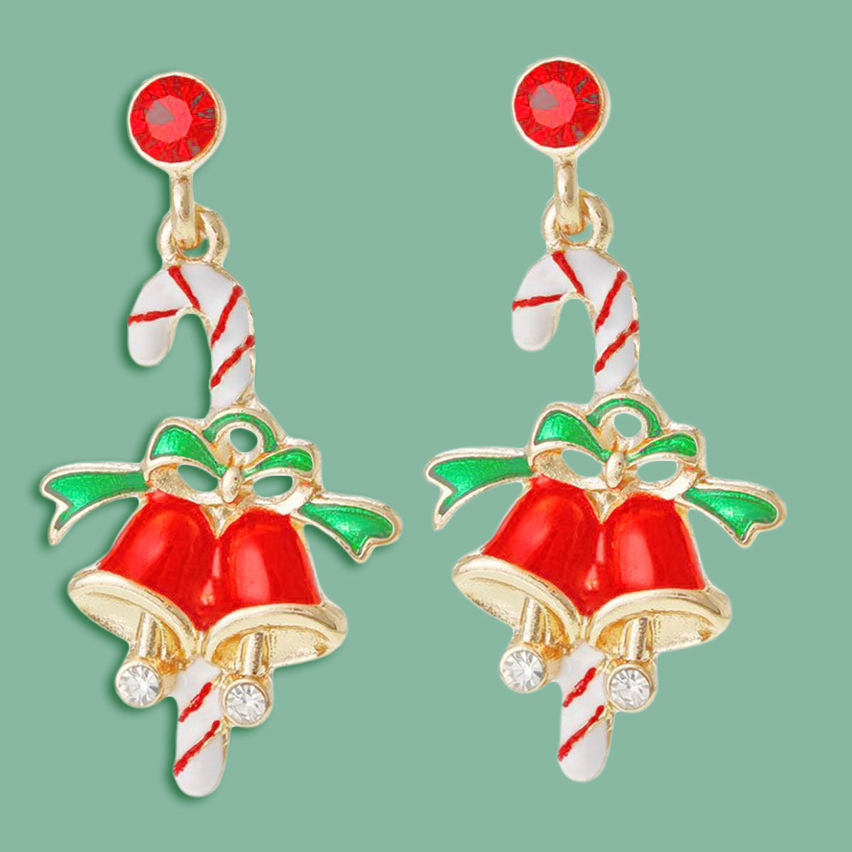 Jingle All the Way with Candy Cane and Bell Earrings