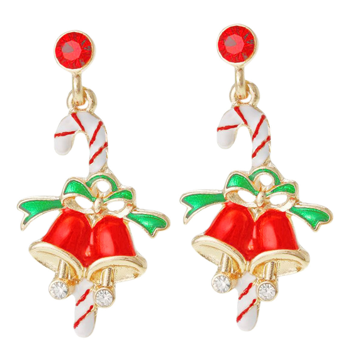 Jingle All the Way with Candy Cane and Bell Earrings