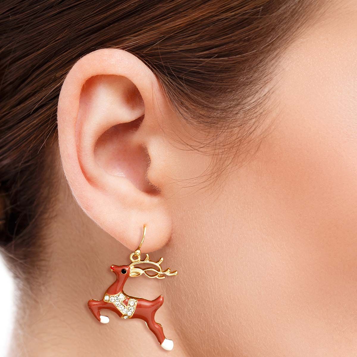 Spread Joy with Reindeer Fish Hook Earrings