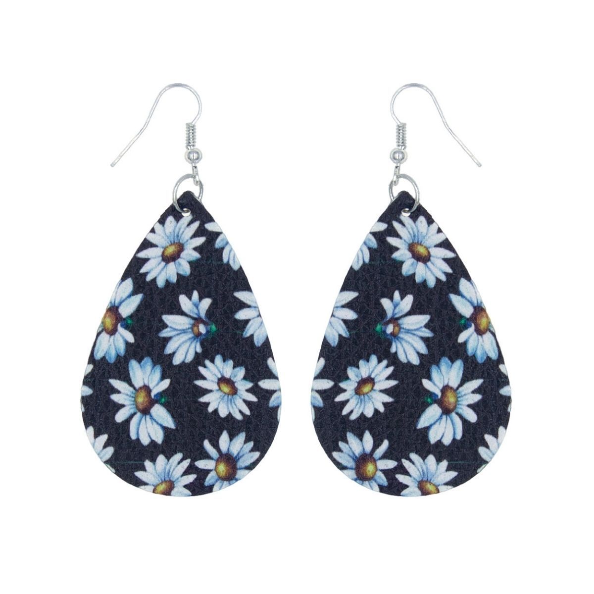 Daisy Printed Teardrop Earrings