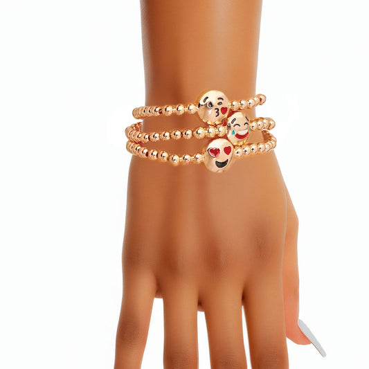 Gold Emoji Stretch Bracelets