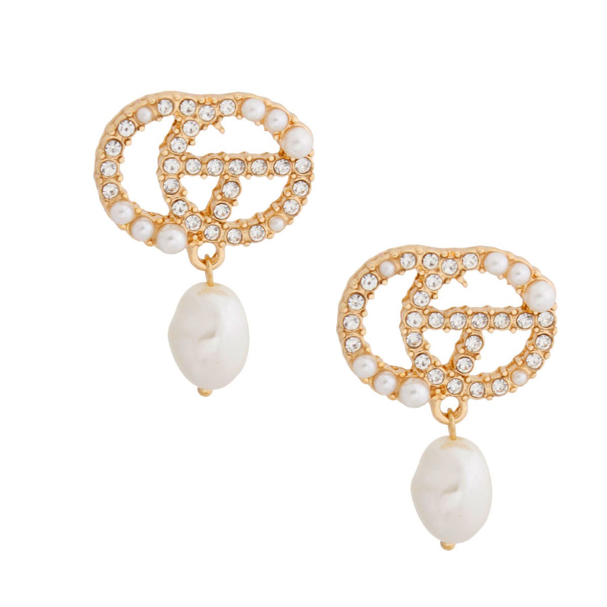 Pearl Letter Pizazz: Gold Studs