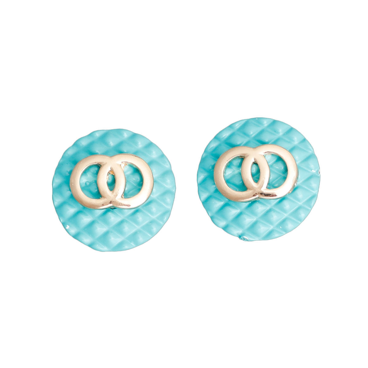 Seafoam Quilted Elegance Studs - Bespoke Style