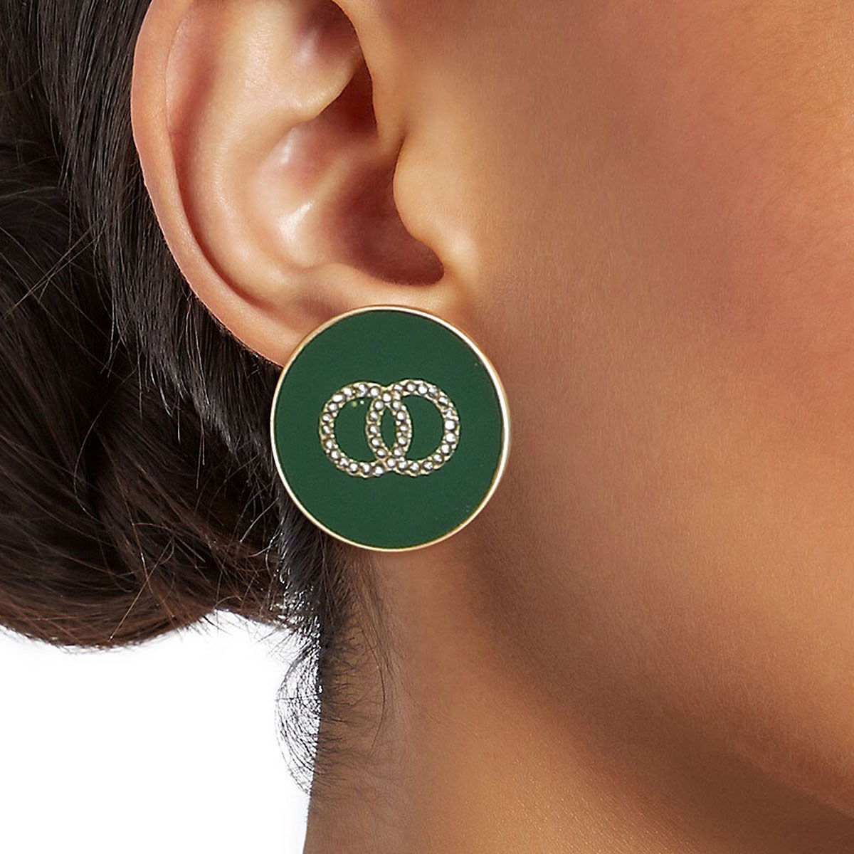 Emerald Envy Flat Studs - Bespoke Chic