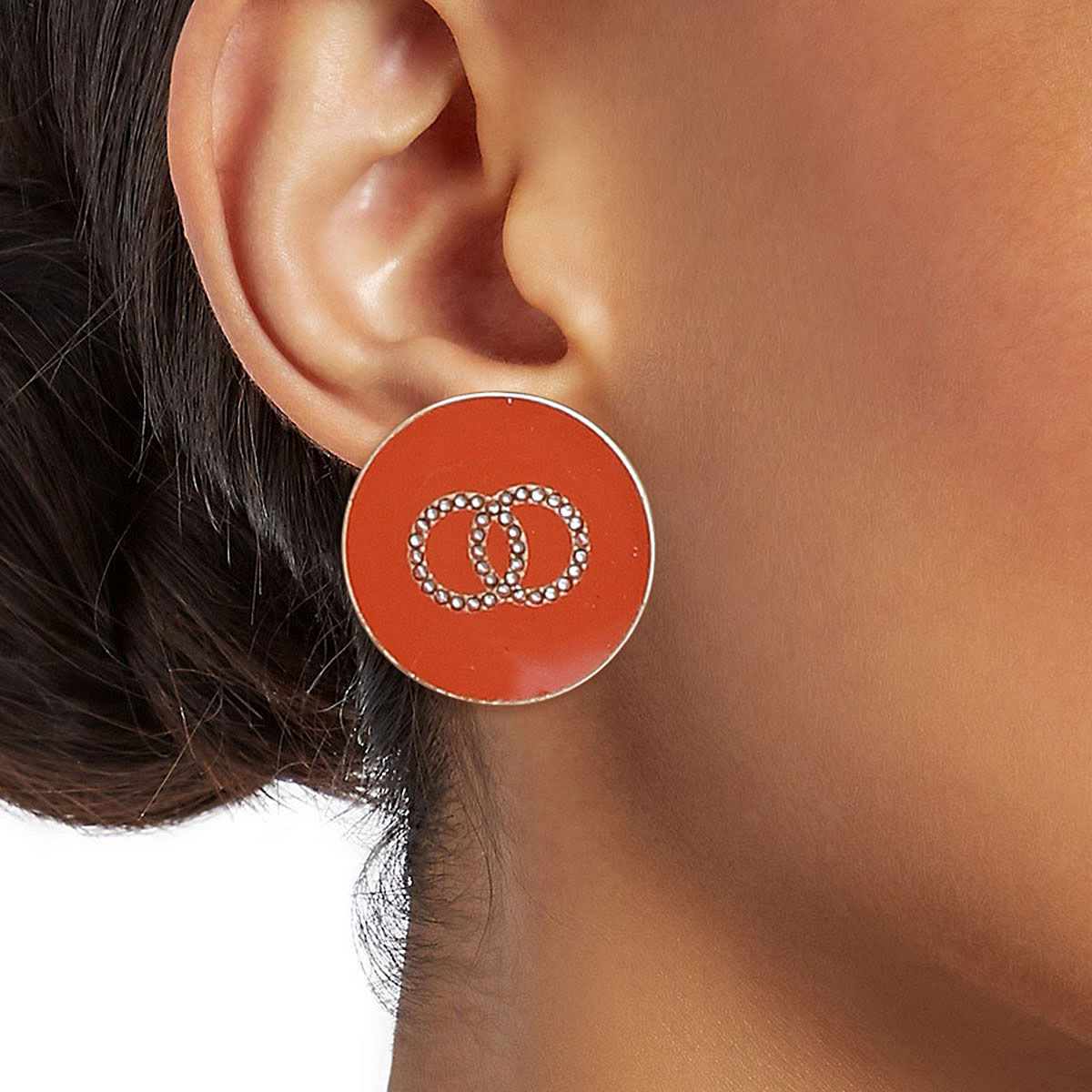 Orange Pop Flat Studs - Bespoke Chic