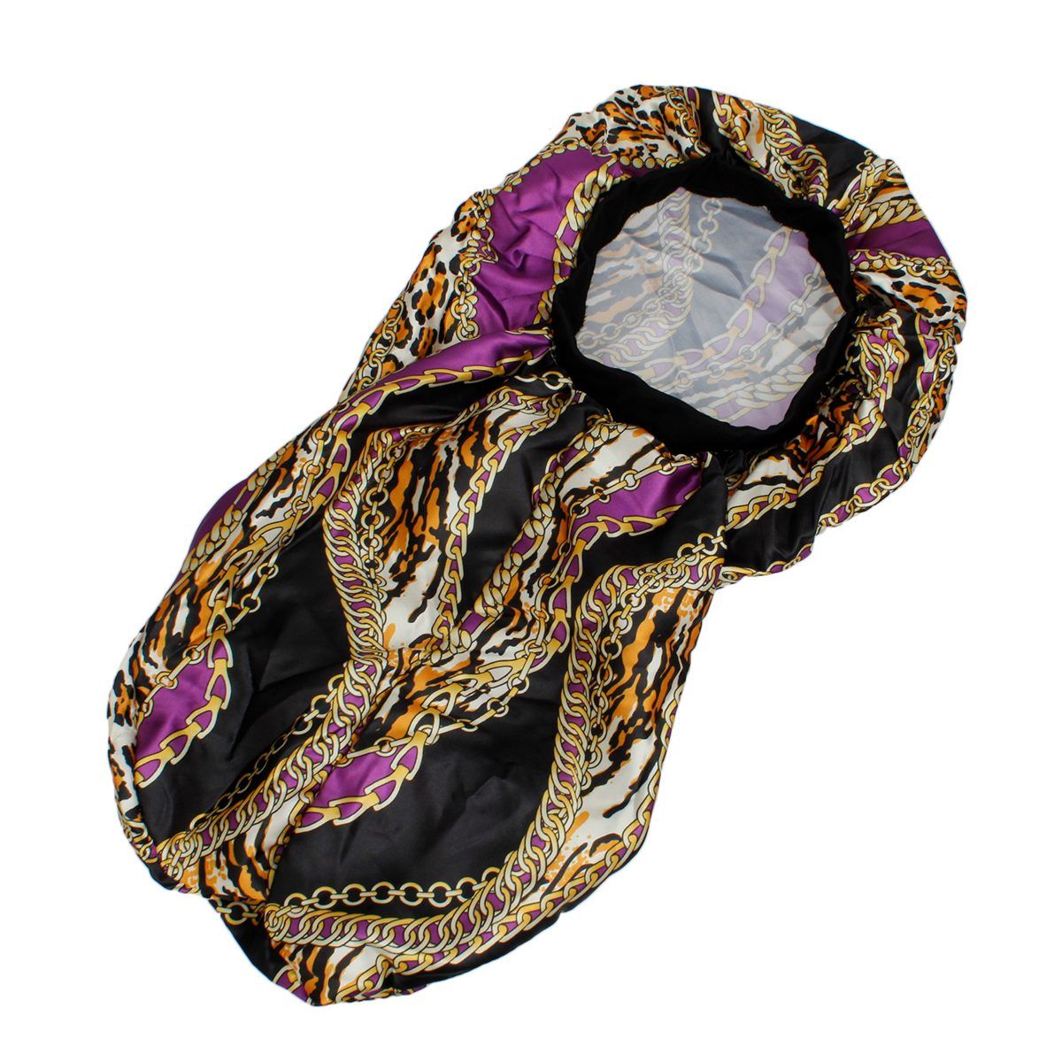 Braids Bonnet Cap Purple Leopard Print Unisex