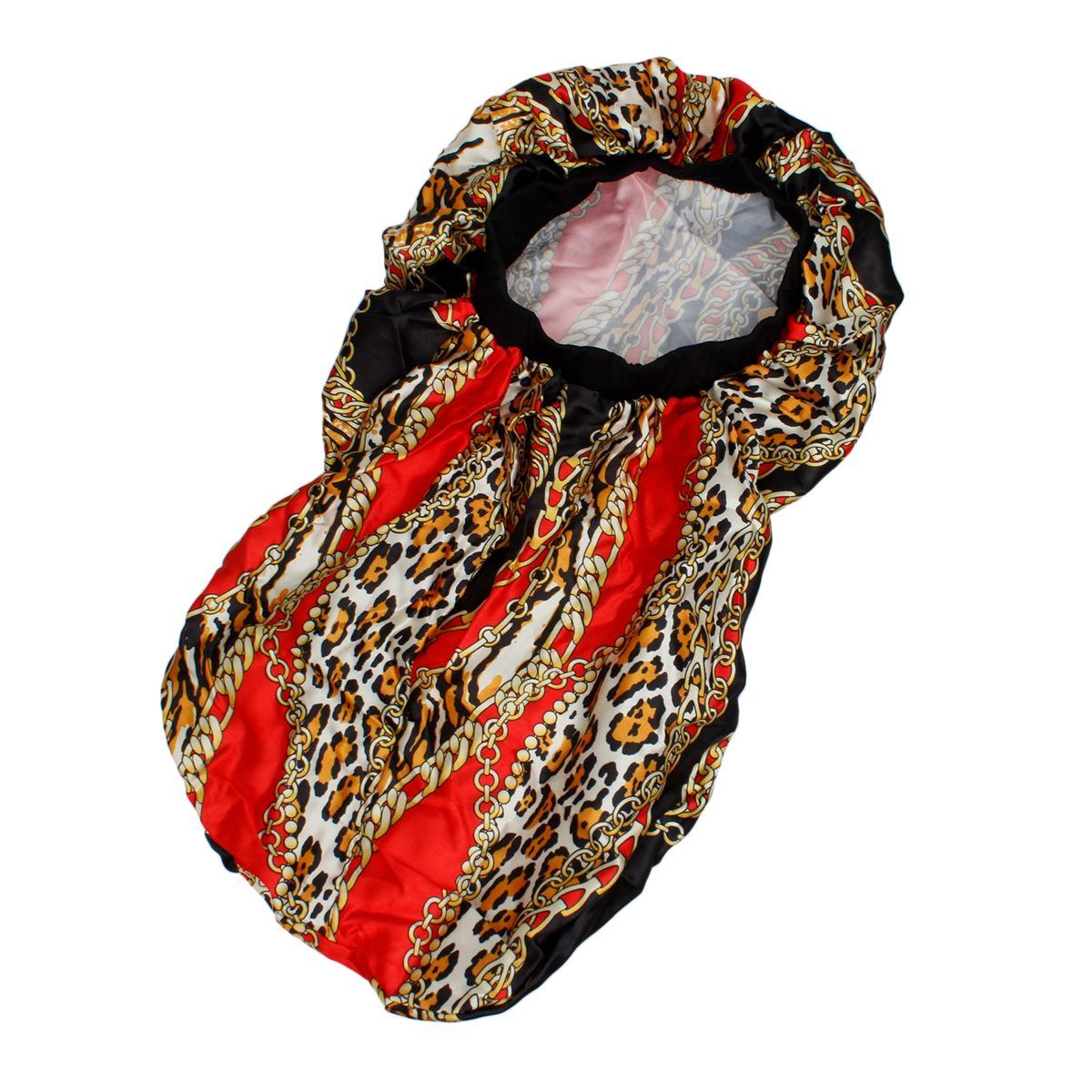 Braids Bonnet Cap Red Leopard Print Unisex