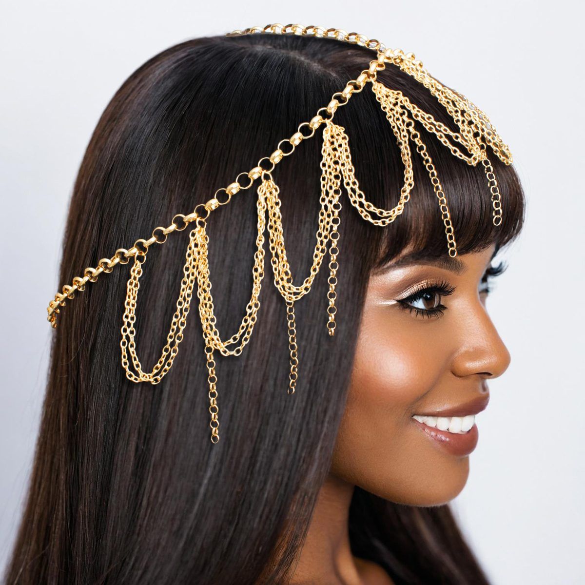 Head Chain Gold Draped and Drop Chains Women